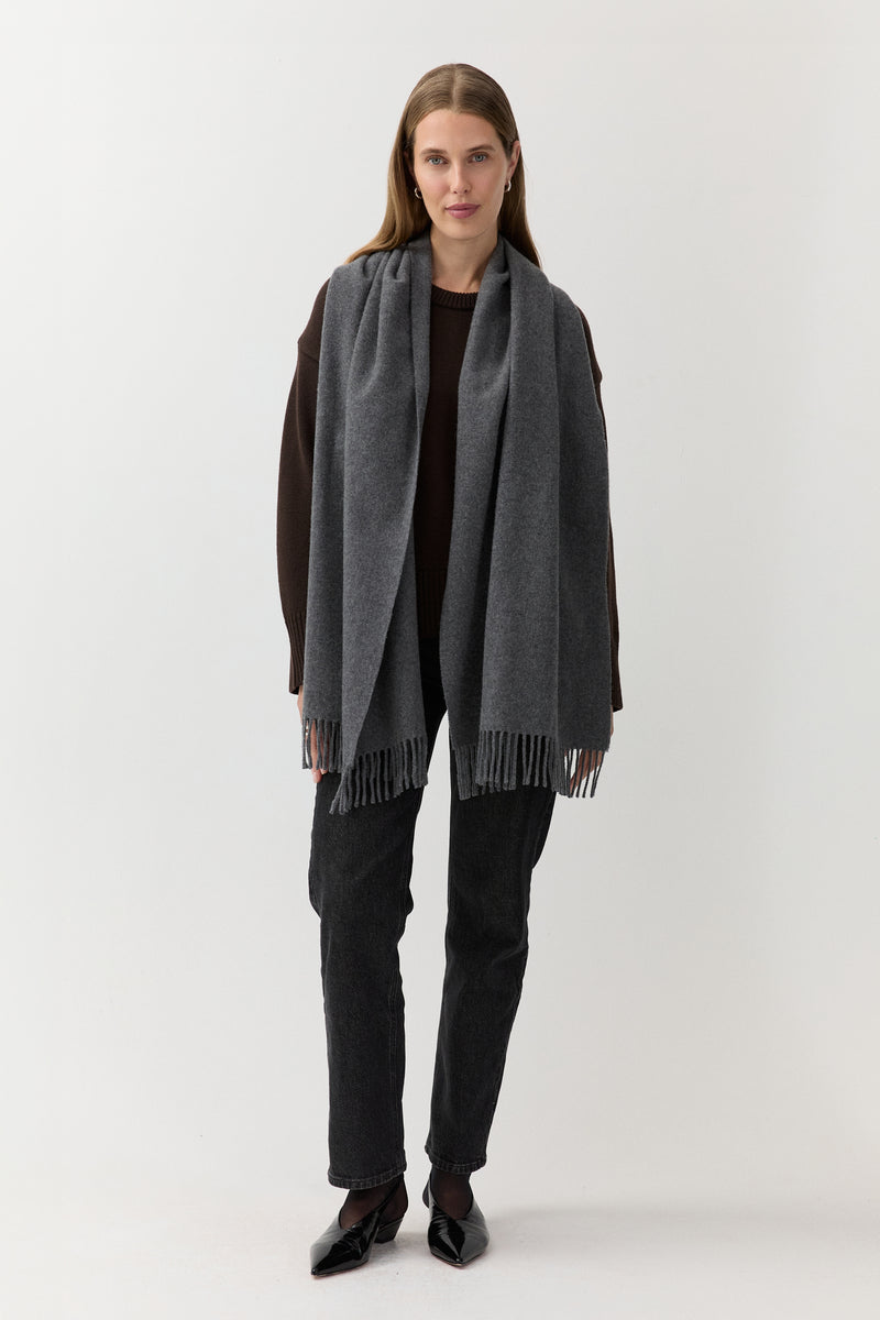 Woven Scarf Medium Grey – The Slow Label