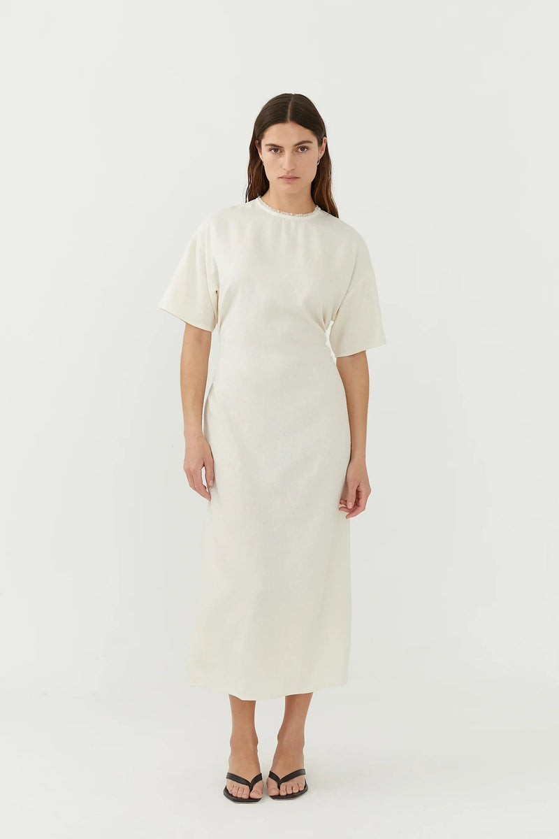 Woven Tee Dress Ecru Woven Tee Dress Ecru