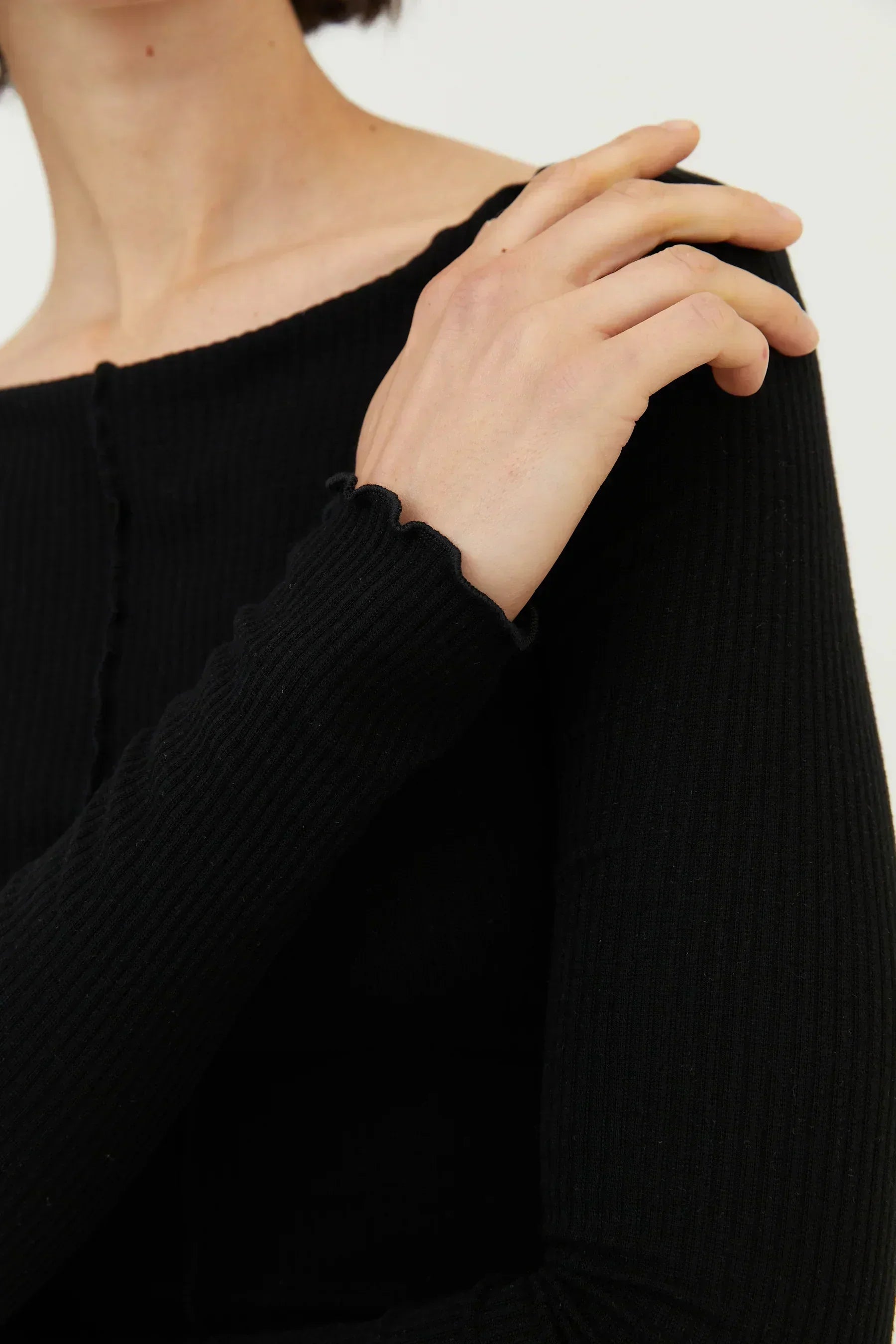 Boat Neck Top Black | Sustainable Women's Tops – The Slow Label