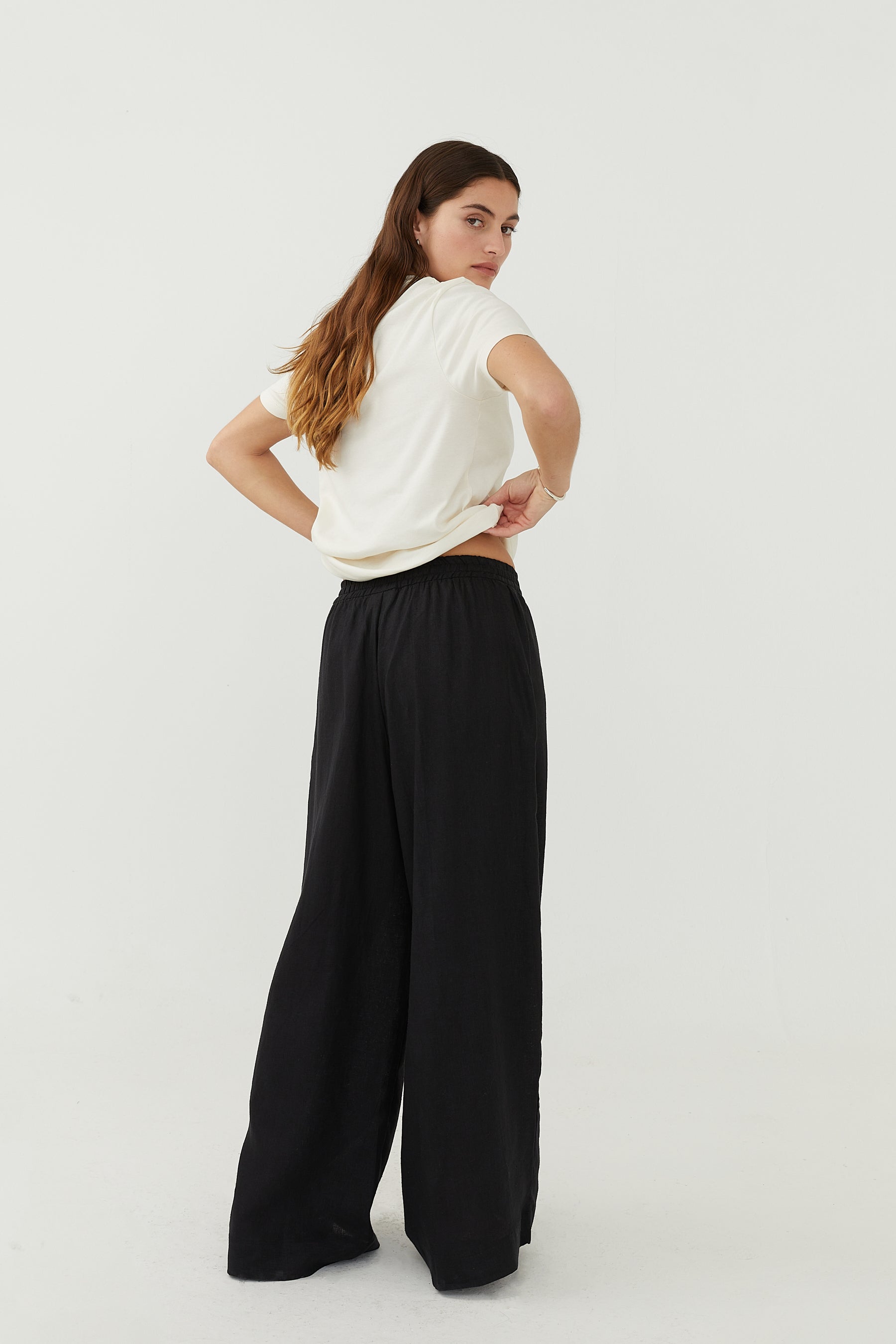 [NOTHING WRITTEN] Cotton drawstring pants (Black) ☆送料込☆ Nothing-written