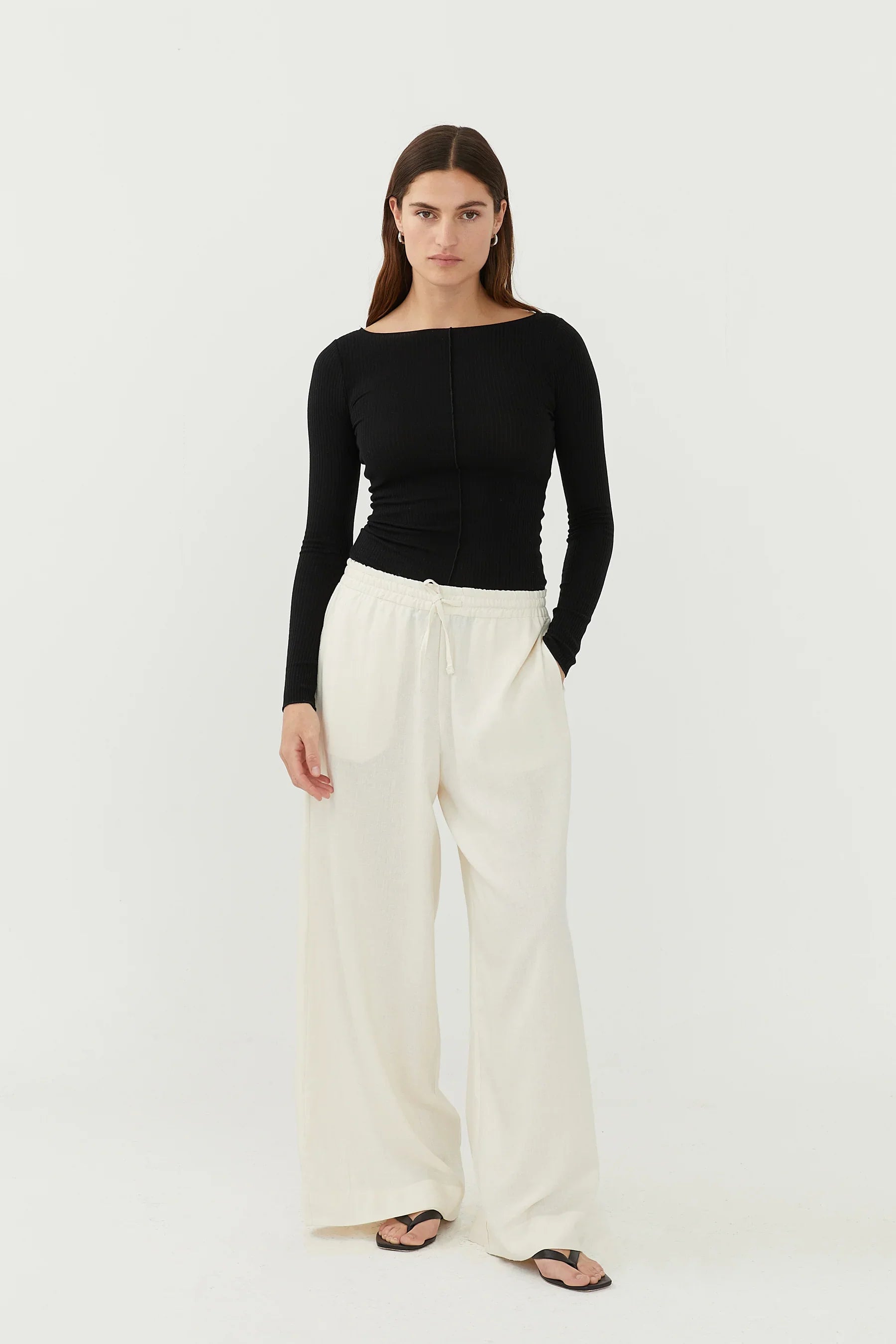Drawstring Pants Ecru – The Slow Label
