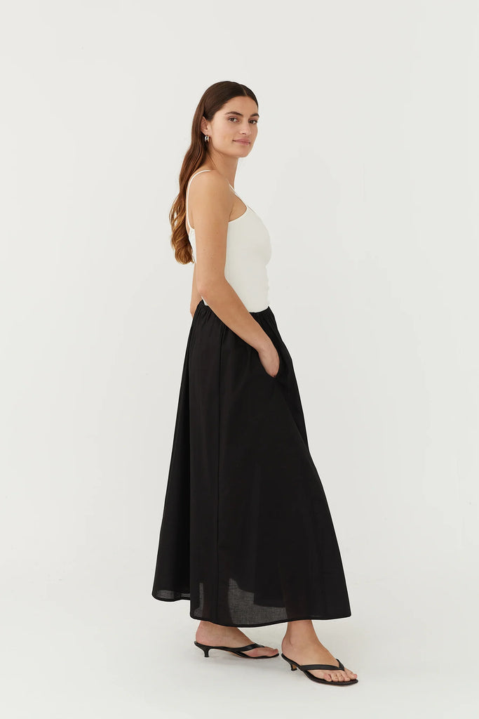 Gathered Midi Skirt