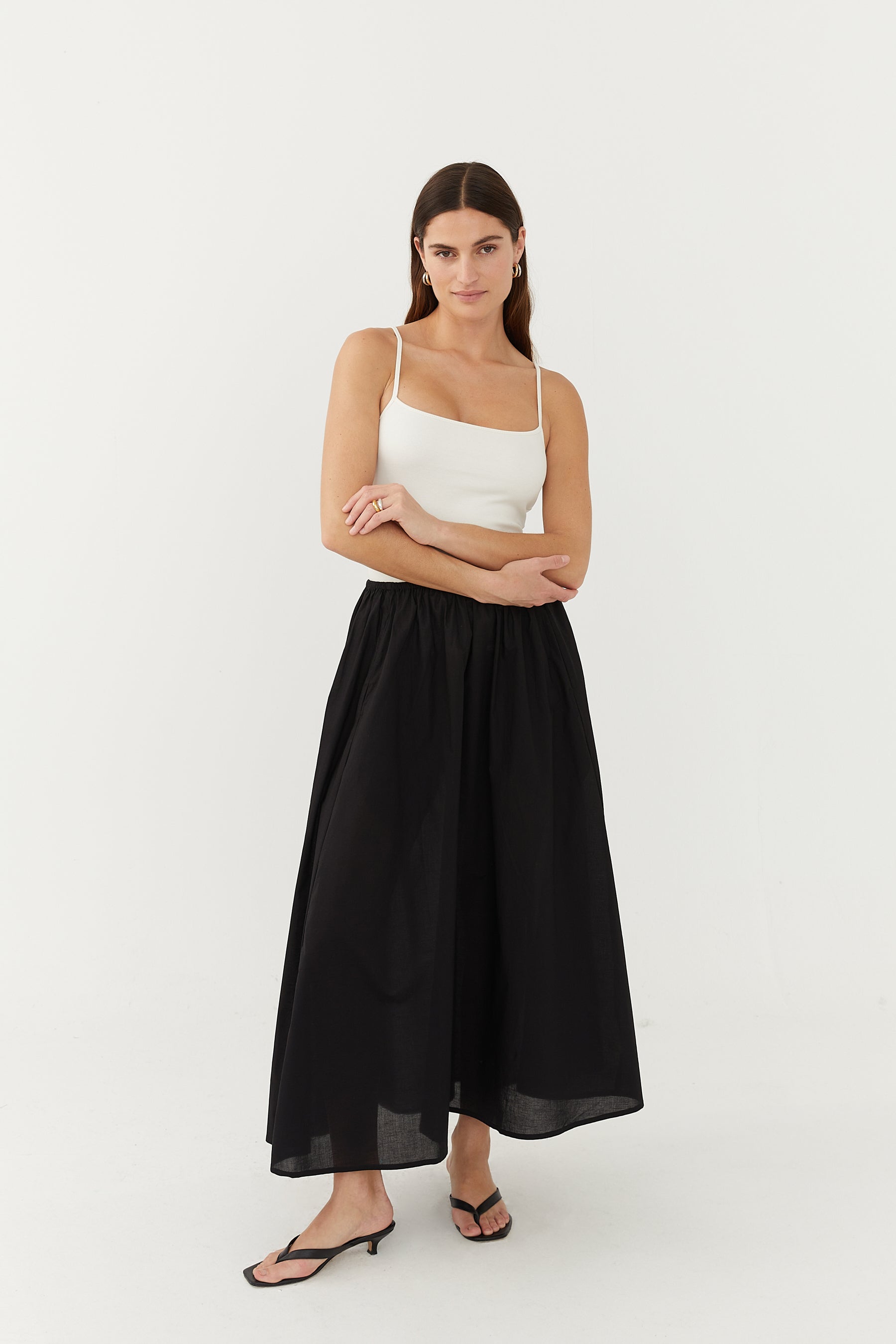 ！！?！andmary Mel gather skirt black ANDMARY】Mel gather skirt