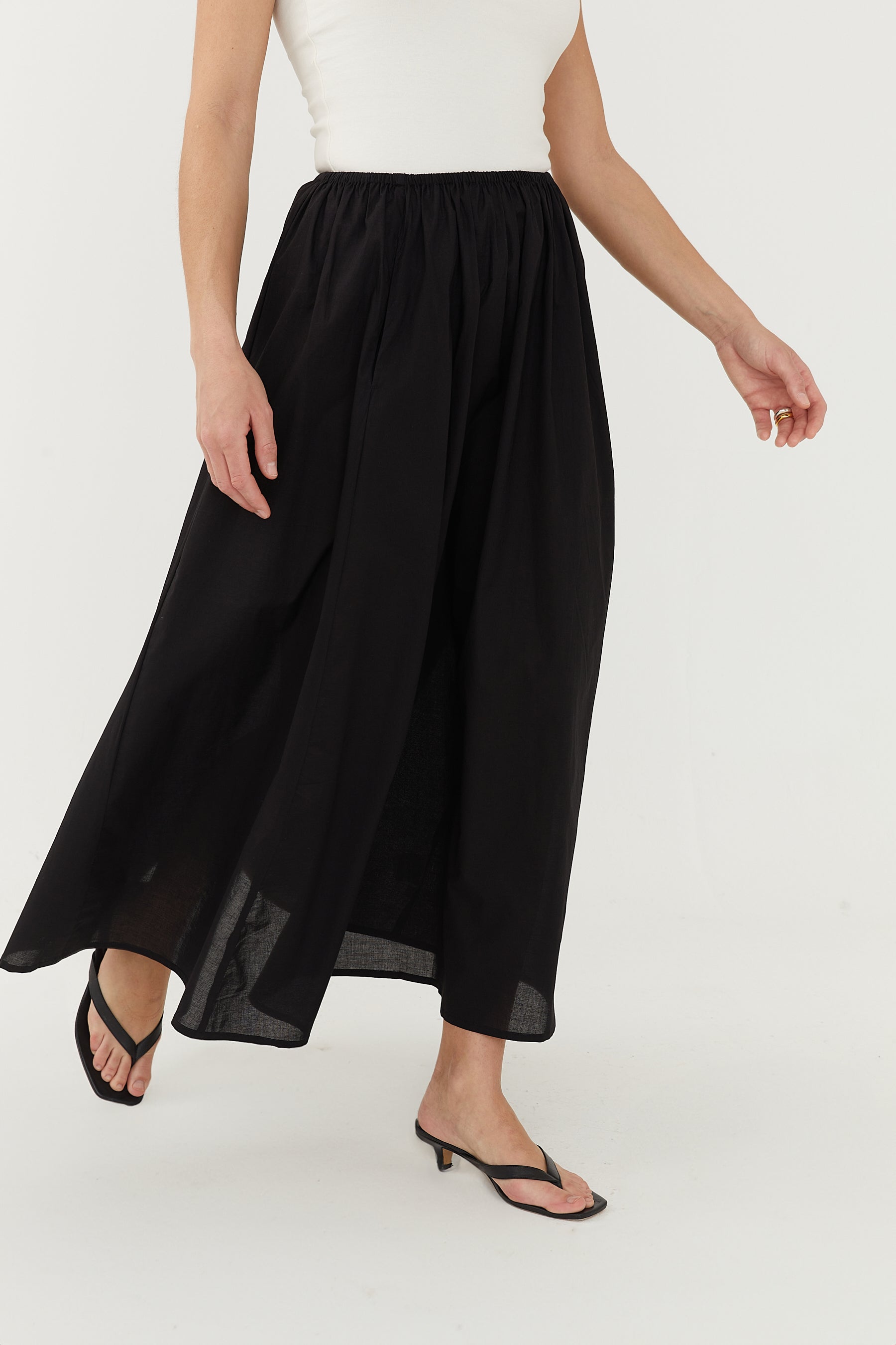 スカート andmary Mel gather skirt black S ANDMARY】Mel gather skirt