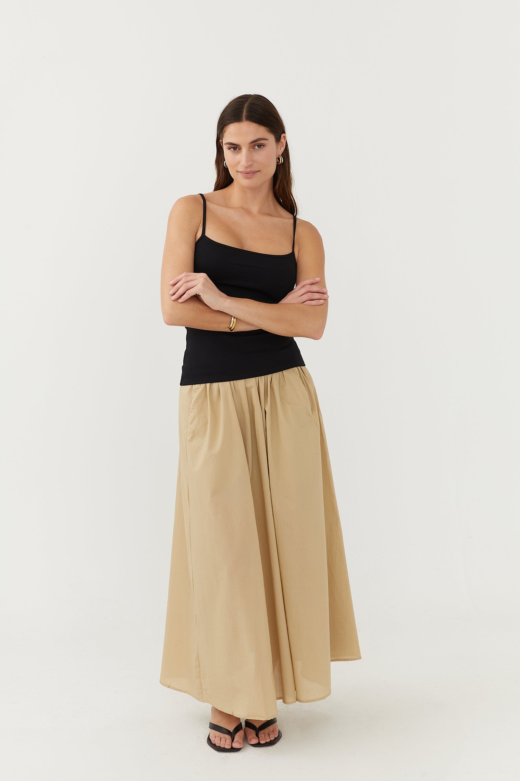 Mel gather skirt brown andmary s,mサイズ ANDMARY】Mel gather skirt