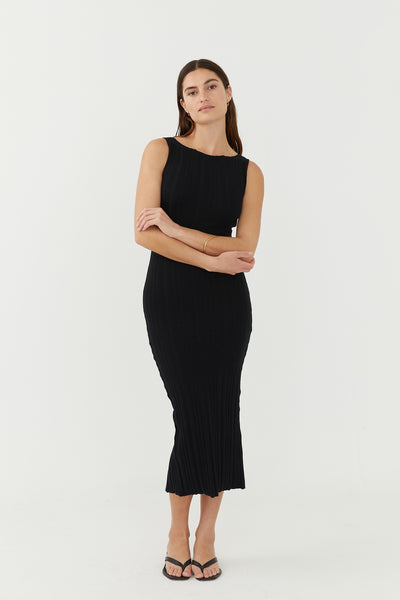 ★OPEN YY_TheOpen Product★ RIB PANELED DRESS (BLACK) Black Paneled Minidress by OPEN YY on Sale