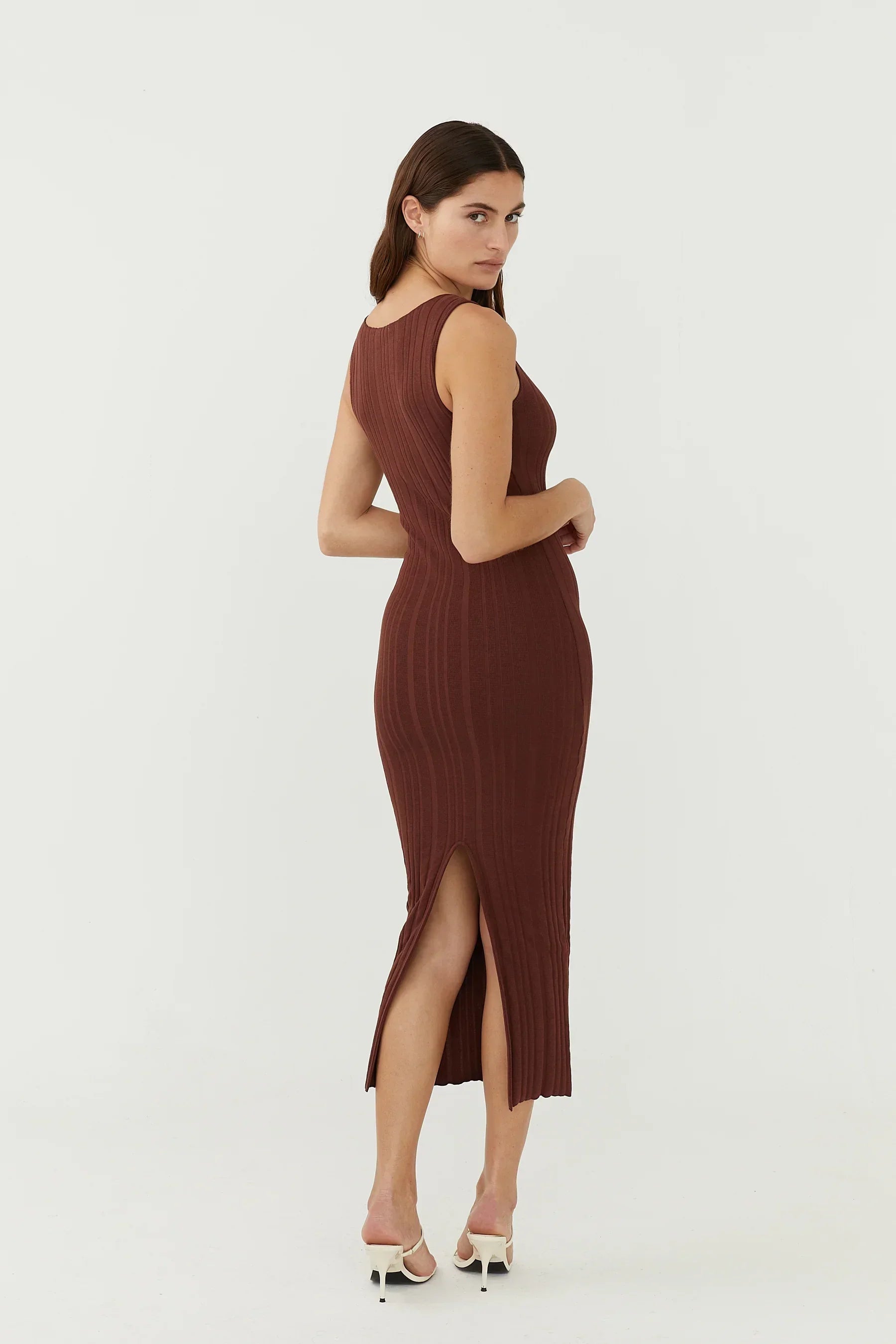 rib dress Wide Rib Dress Burgundy
