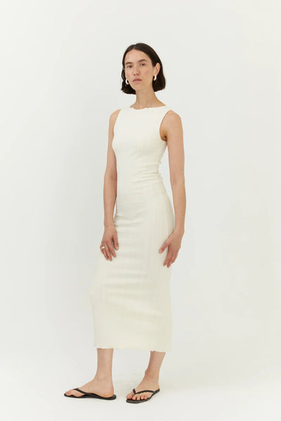 Wide Rib Dress Ecru