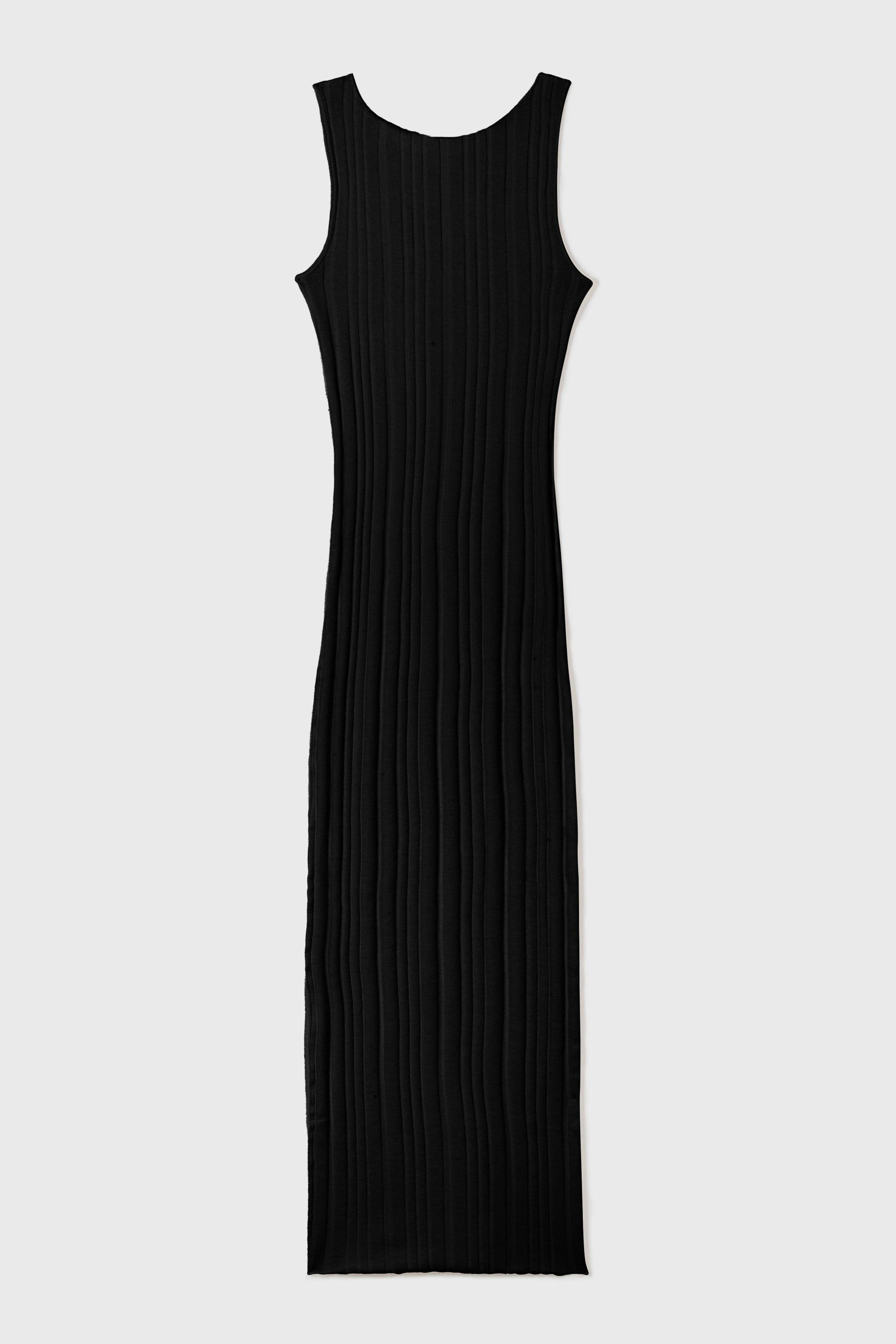 Wide Rib Dress Black | Sustainable Women's Dresses The Slow Label Wide Rib Dress Black | Sustainable Women's Dresses The Slow Label