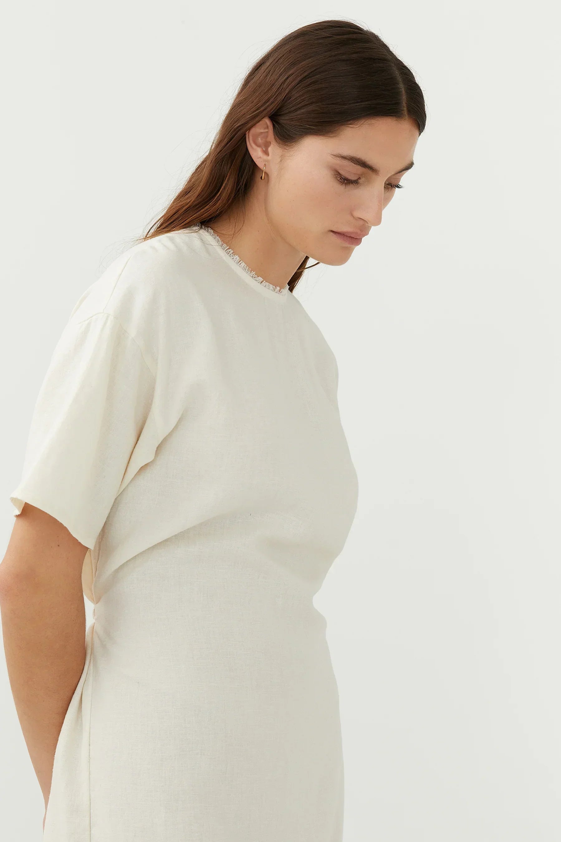 tee dress Woven Tee Dress Ecru