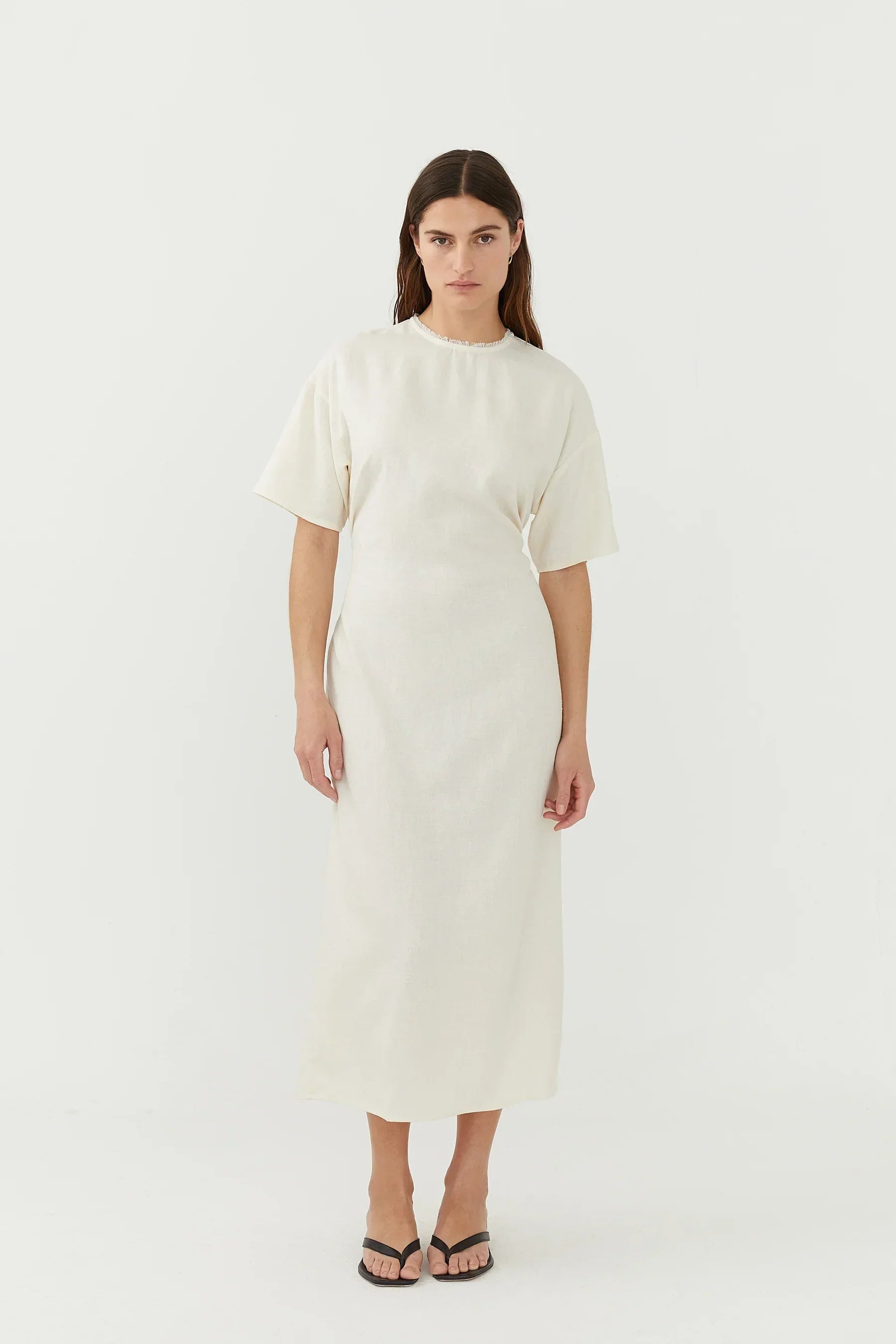 cotton tee dress Woven Tee Dress Ecru