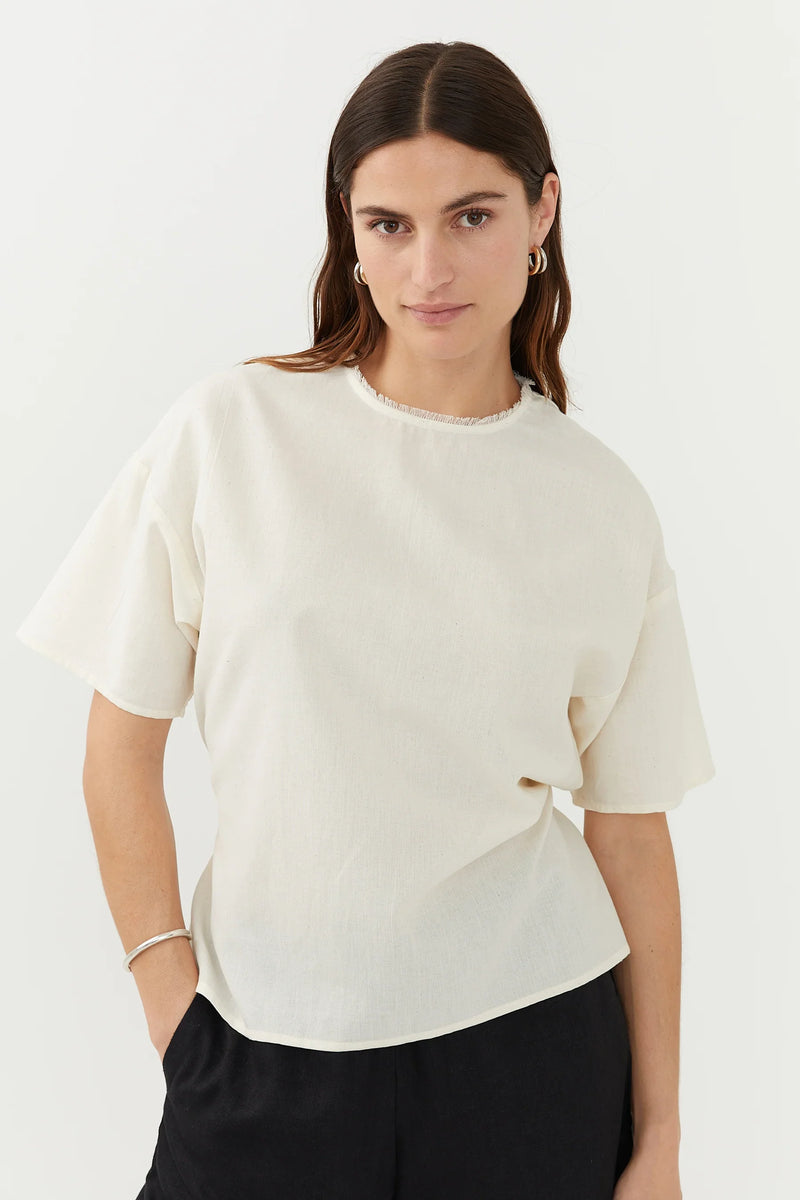 Woven Tee Ecru The Slow Label