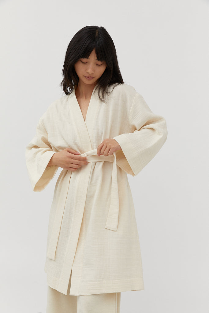 Organic Muslin Robe Undyed – The Slow Label